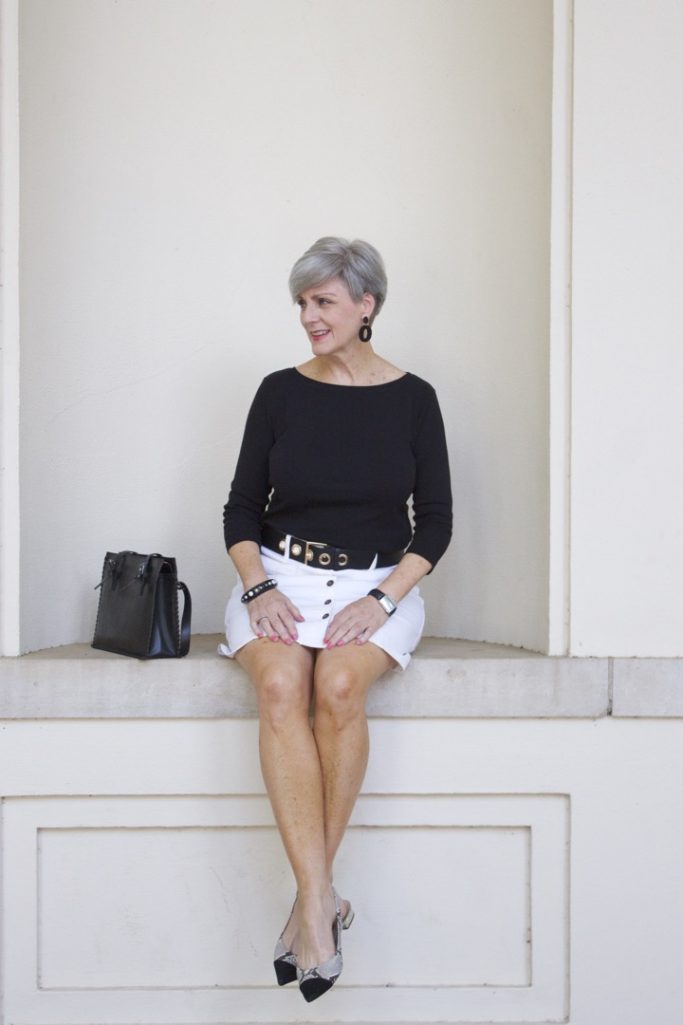 white denim skirt for summer