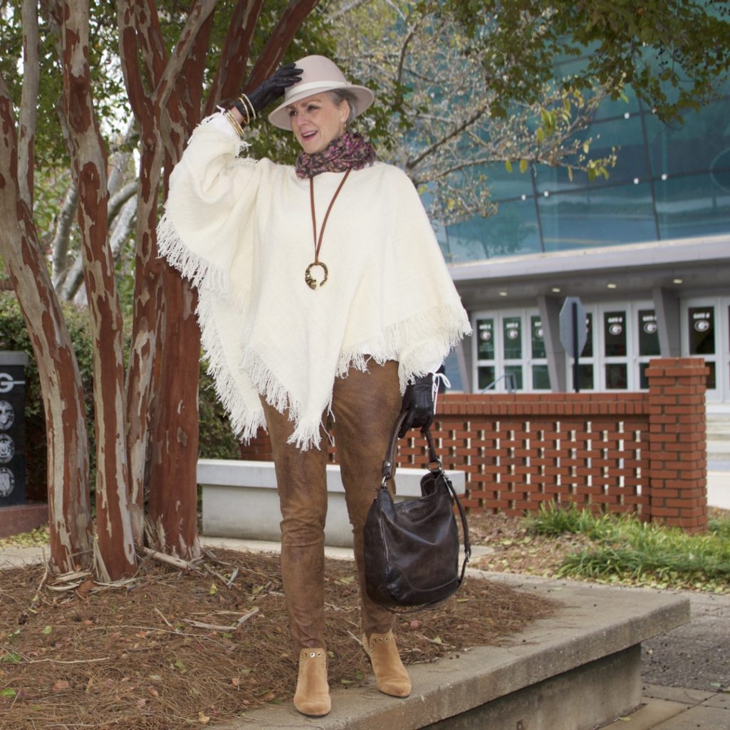 ralph lauren poncho chico's faux leather leggings