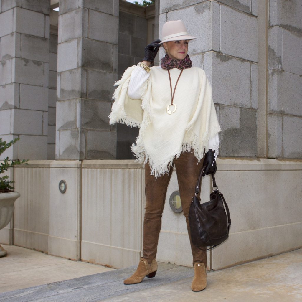 ralph lauren poncho chico's faux leather leggings