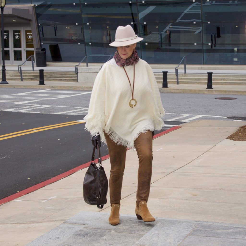 ralph lauren poncho chico's faux leather leggings