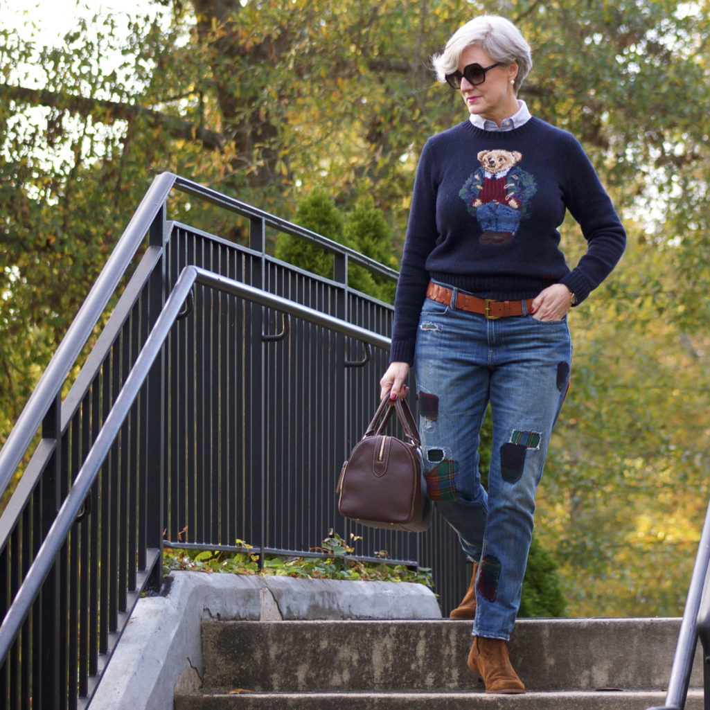 ralph lauren boyfriend jeans ralph lauren bear sweater