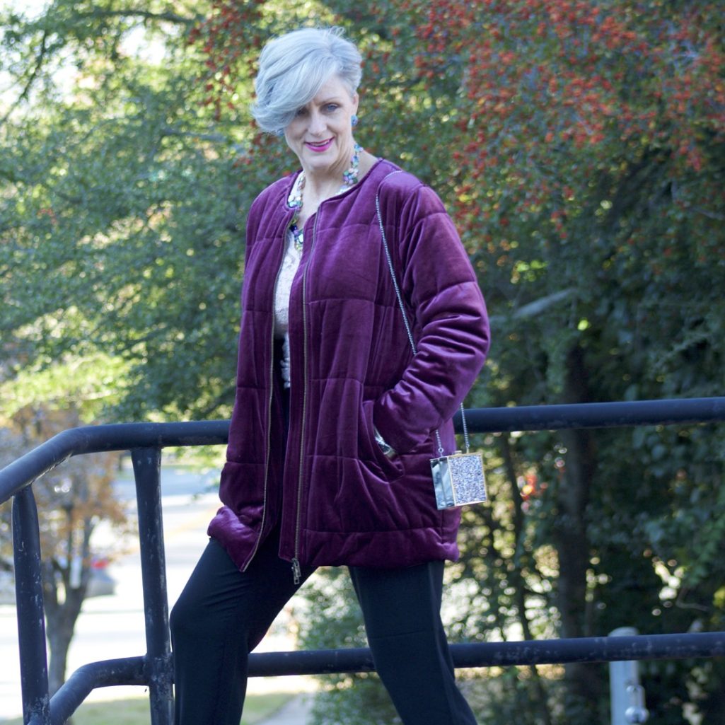 velvet jacket, silk joggers, holiday attire