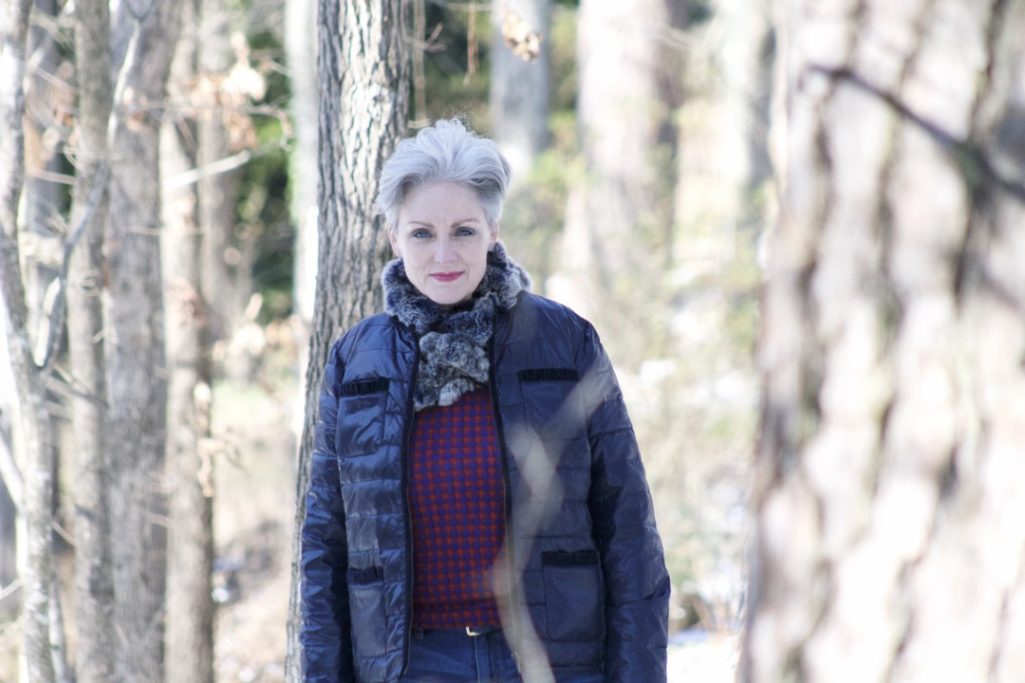 talbots puffer jacket, j.crew boyfriend jeans, hunter boots