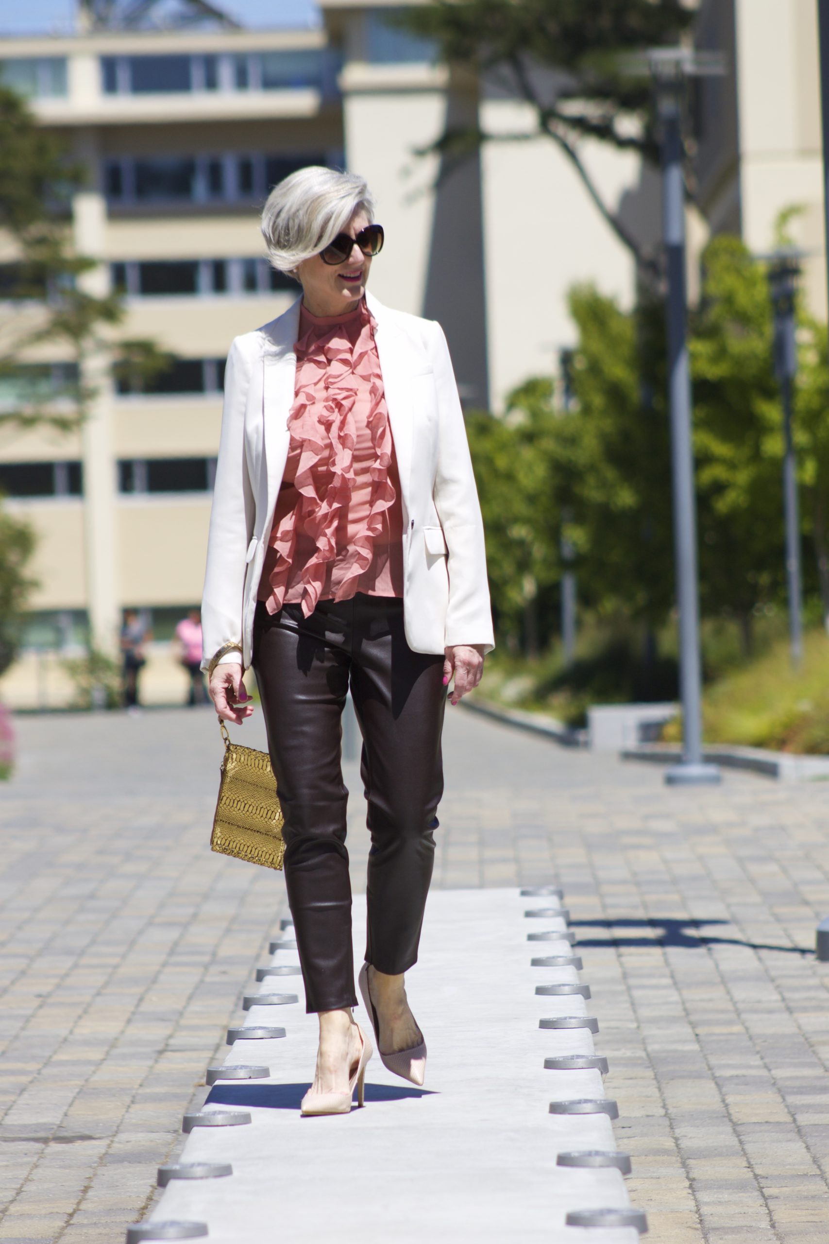 ruffled blouse