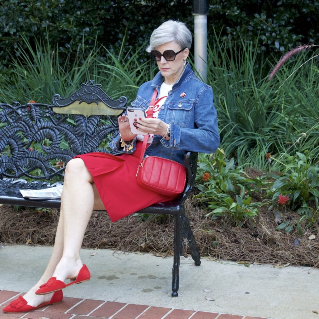 red a-line skirt from talbots