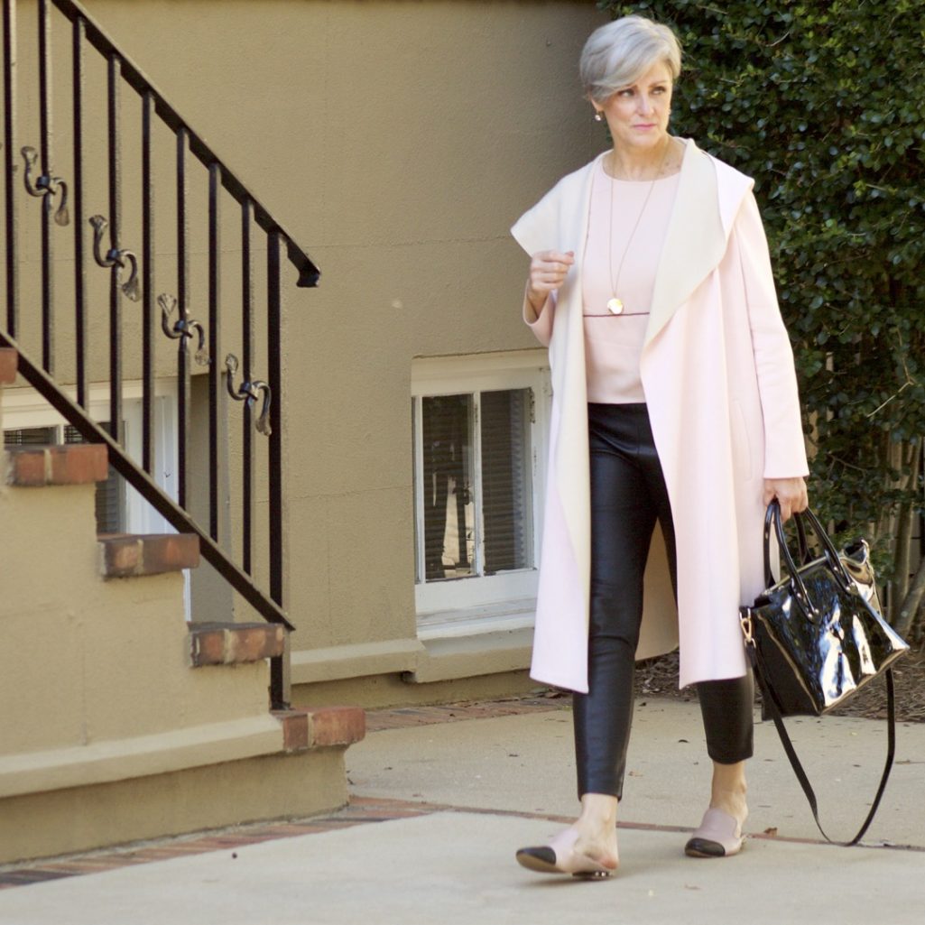 long duster cardigan in pantone's color of the year - rose