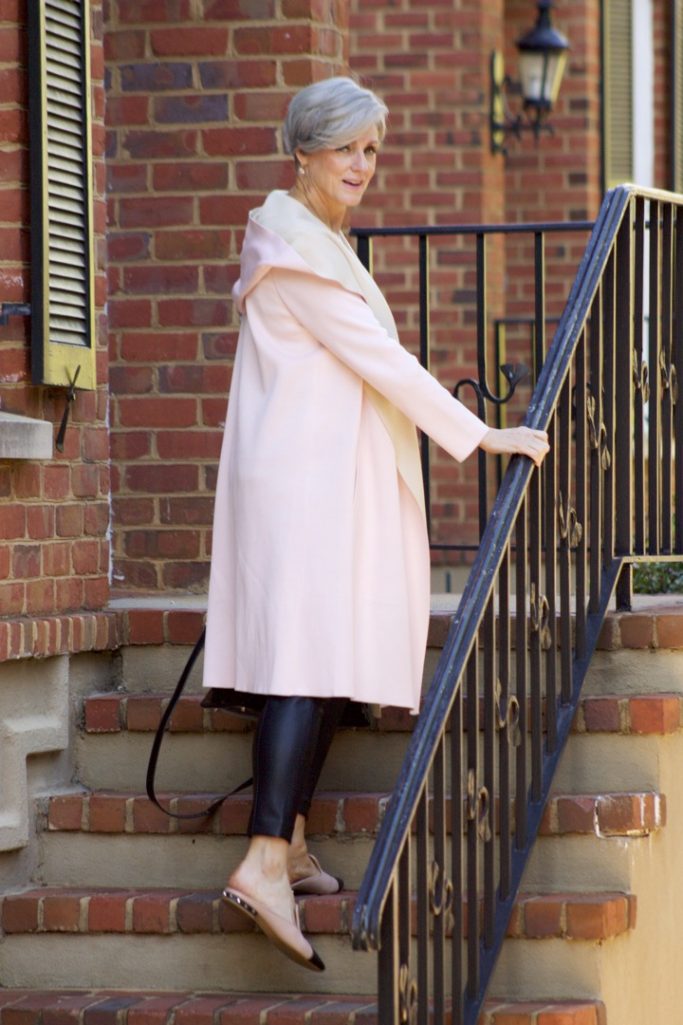 long duster cardigan in pantone's color of the year - rose