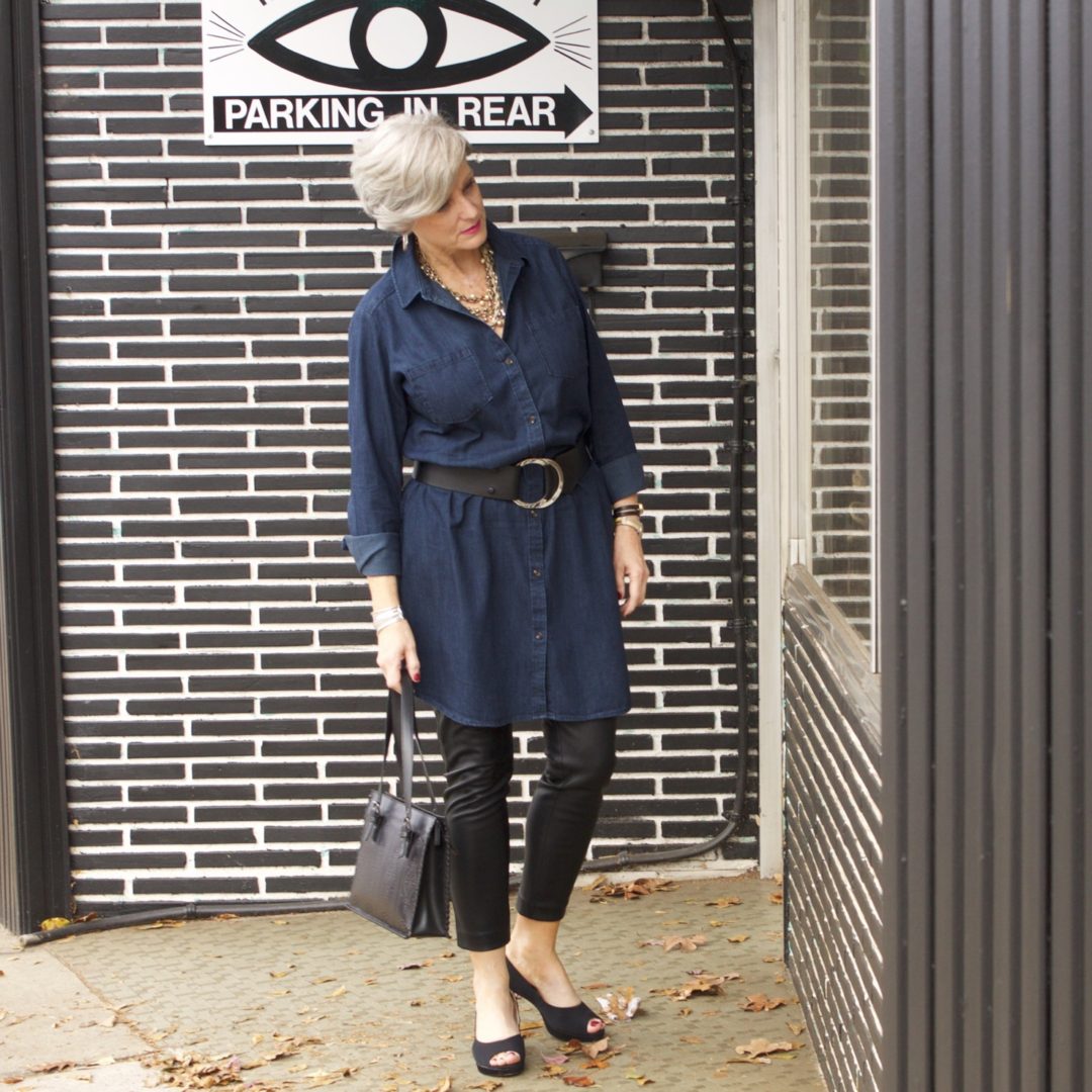 denim and leather Style at a Certain Age