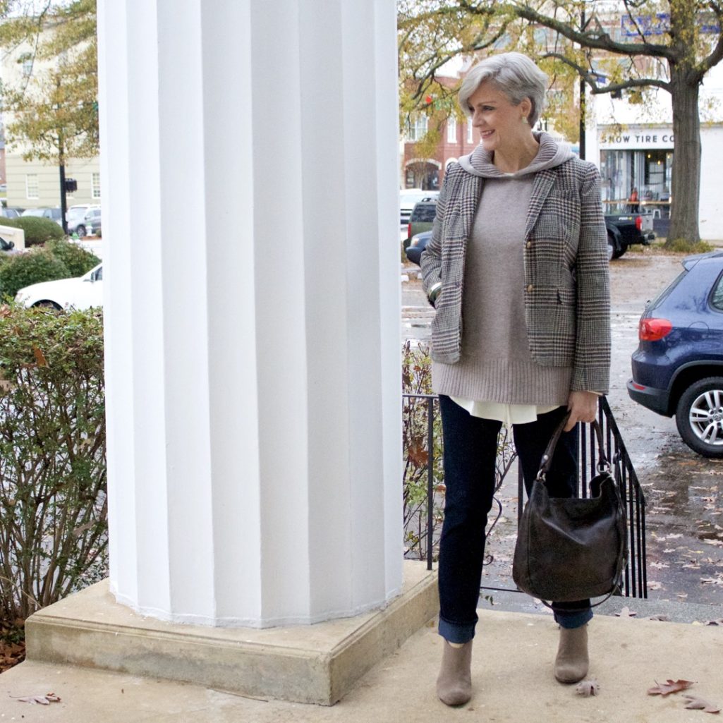j.crew blazer, ann taylor sweater, dolce vita booties