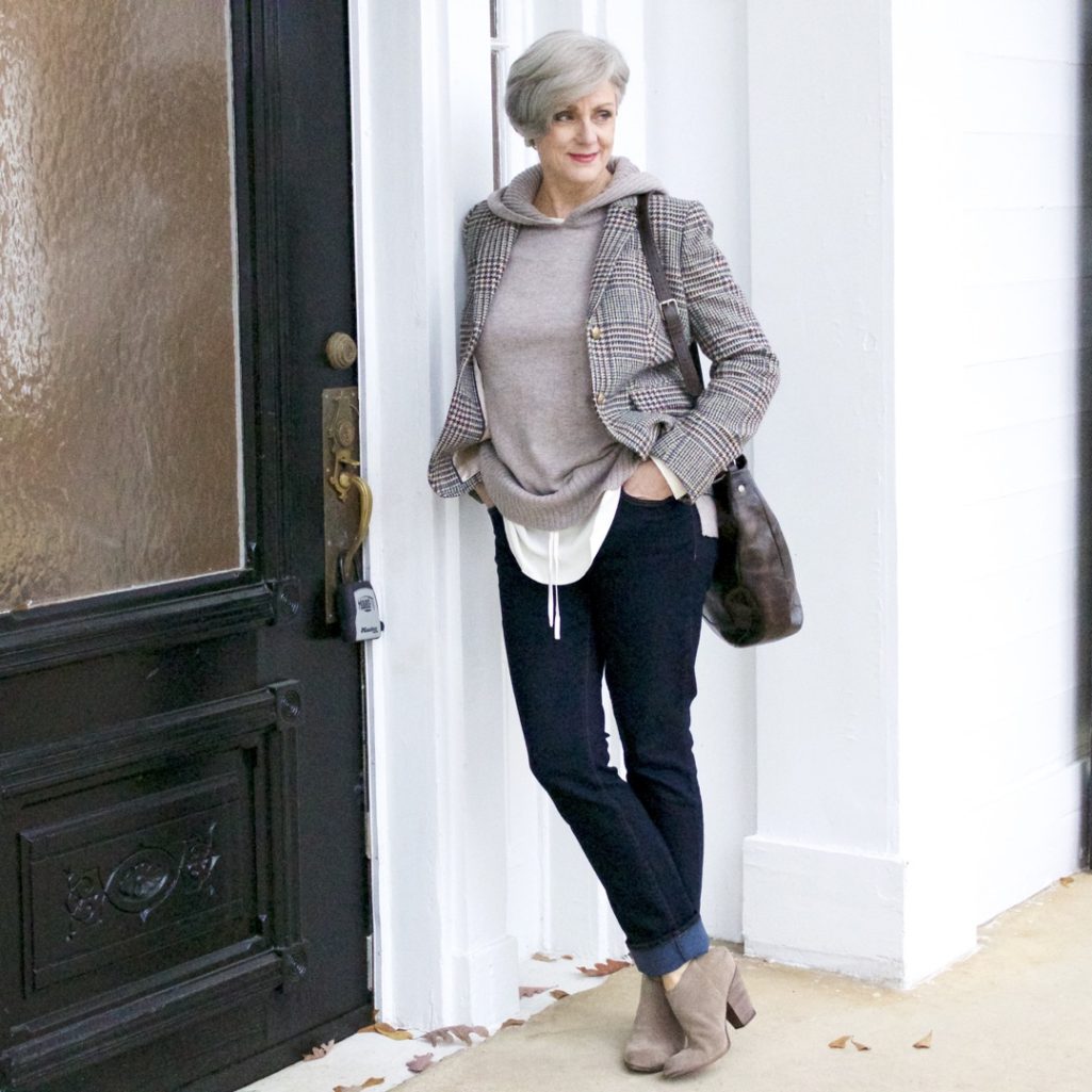 j.crew blazer, ann taylor sweater, dolce vita booties