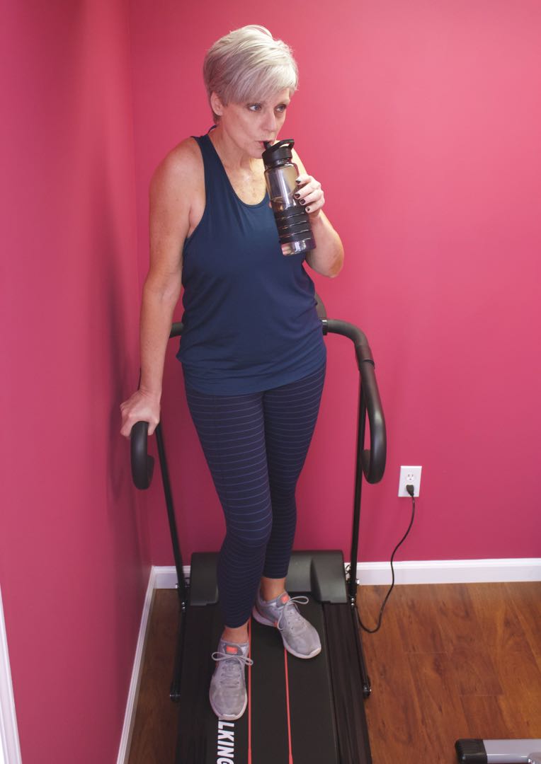 athleta leggings, tank top, sweatshirt