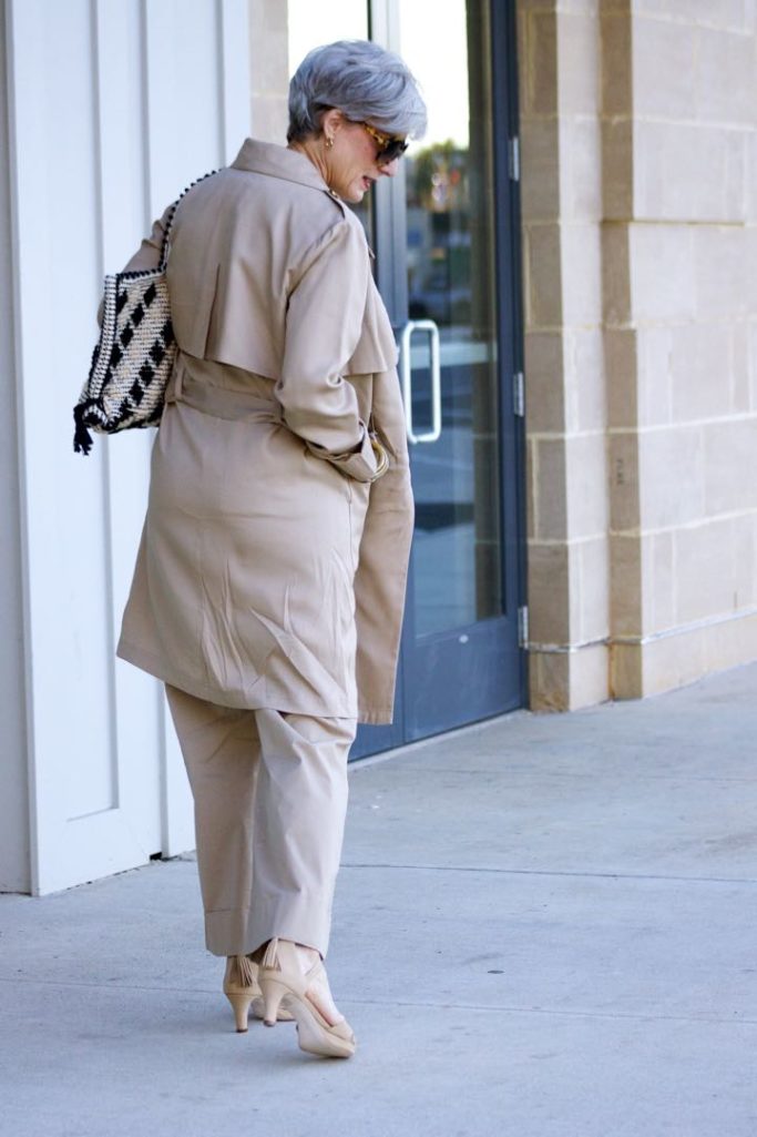 adrian allen shoes, a new day khaki pants trench coat, boden stripe tee