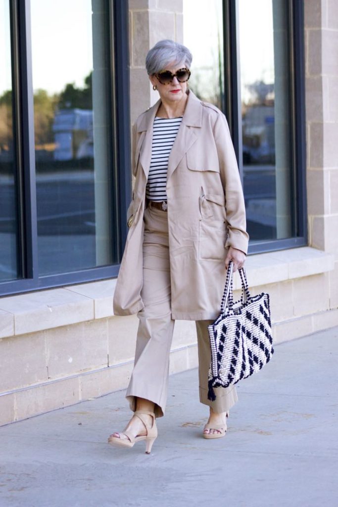 adrian allen shoes, a new day khaki pants trench coat, boden stripe tee