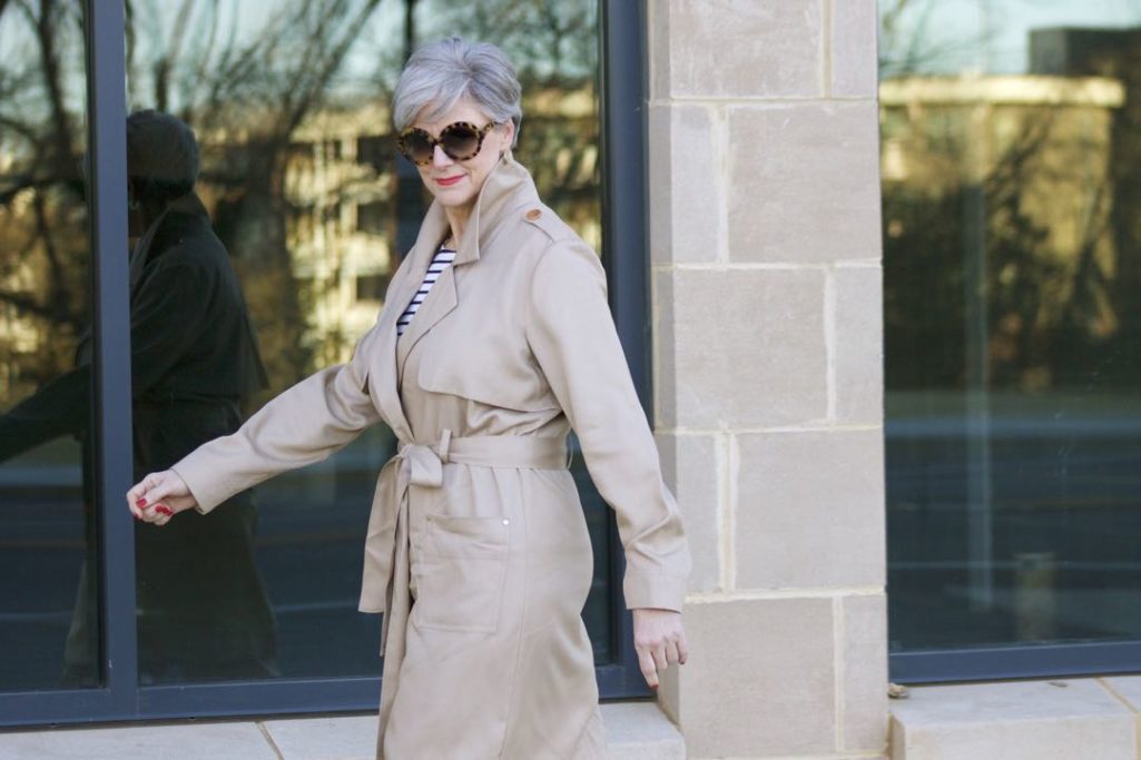 adrian allen shoes, a new day khaki pants trench coat, boden stripe tee