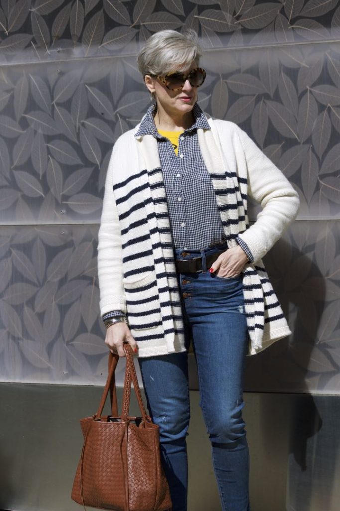 san francisco, madewell denim, j.crew striped cardigan, tory burch espadrilles