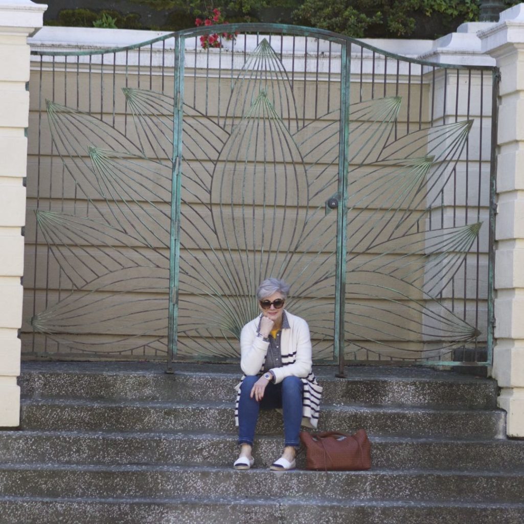 san francisco, madewell denim, j.crew striped cardigan, tory burch espadrilles