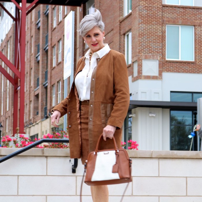 1.2.3. suede jacket and skirt, silk blouse, ann taylor suede pumps