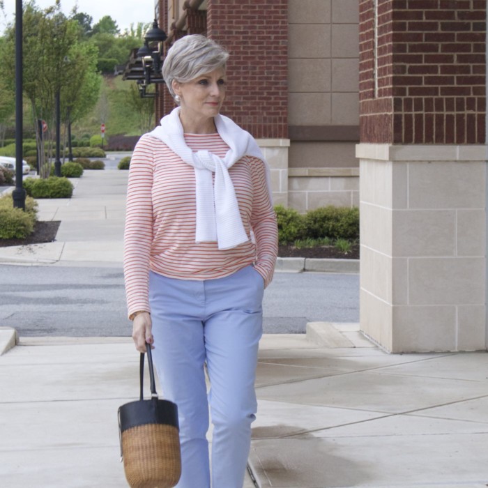 chinos, stripes, and tees