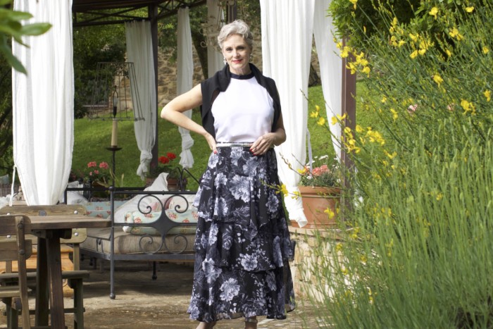 I.N.C. black and white maxi skir