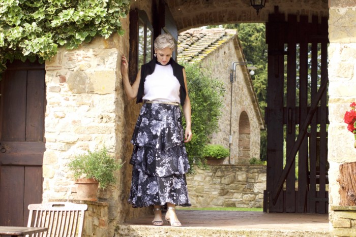 I.N.C. black and white maxi skir