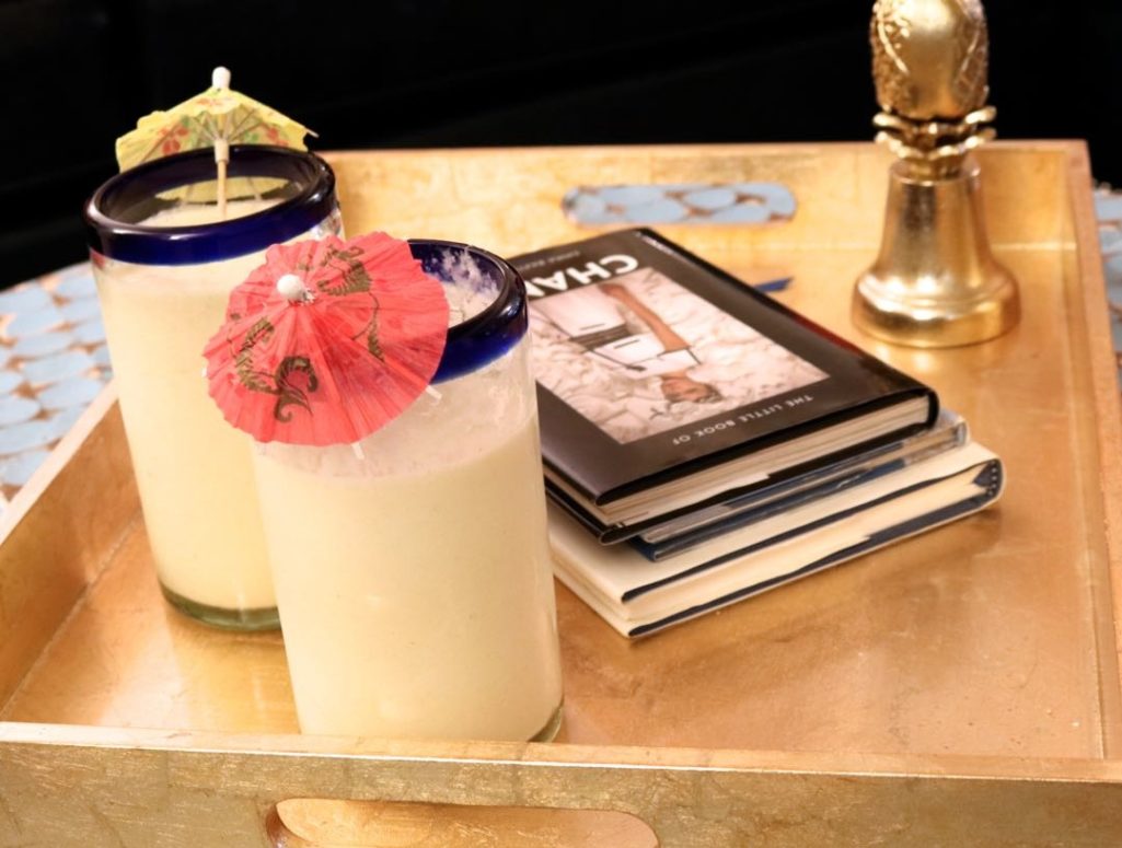shrimp salad, pina colada