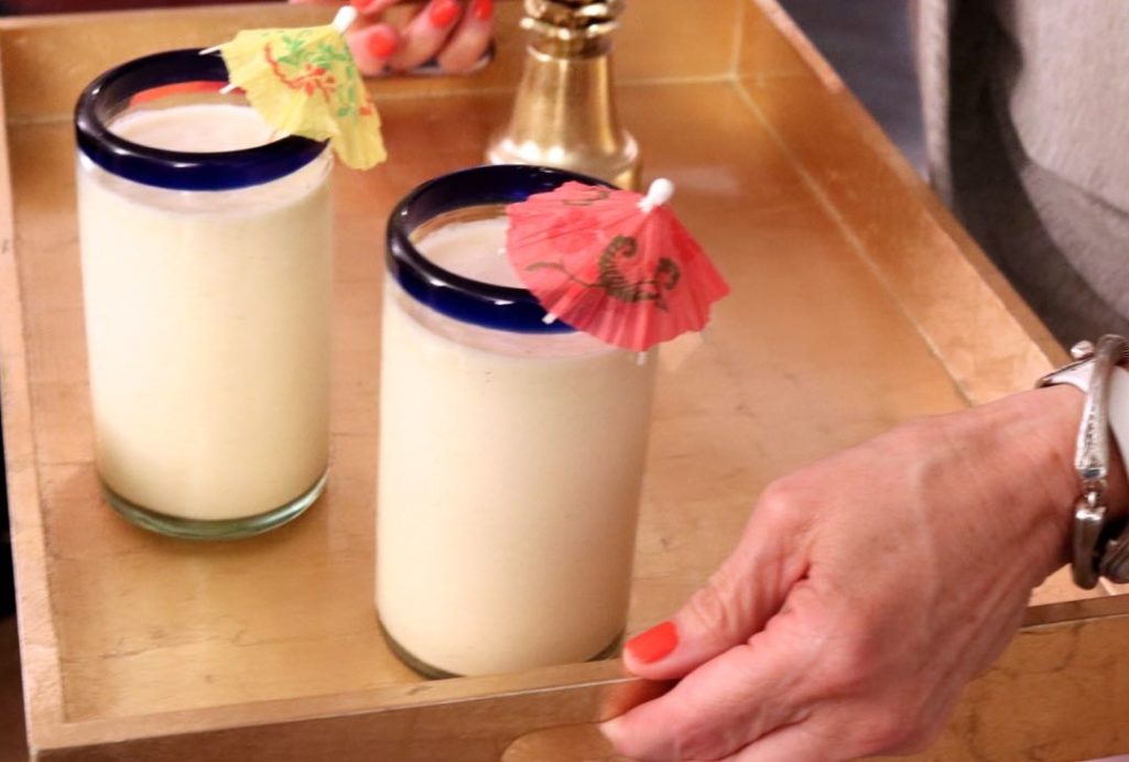 shrimp salad, pina colada