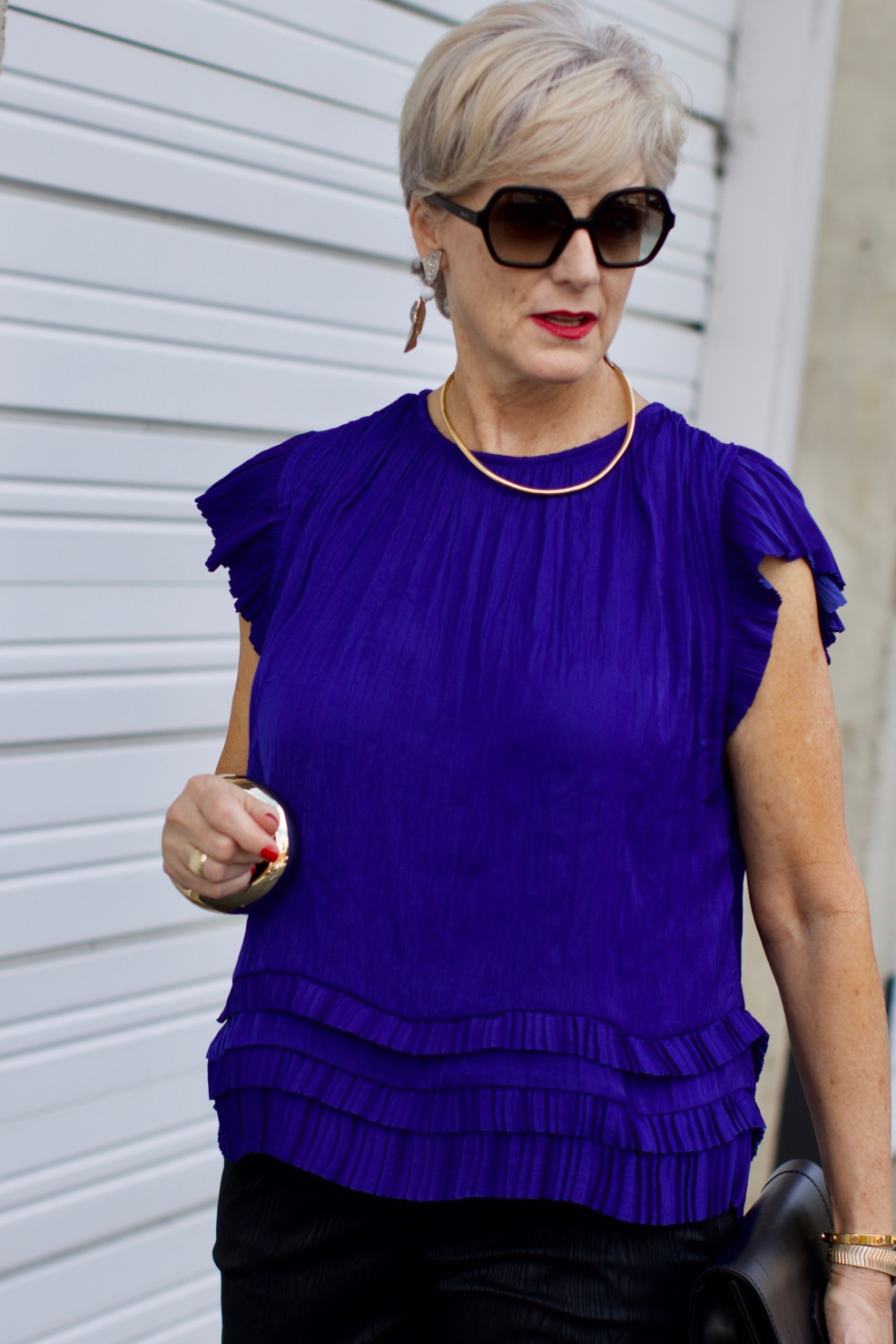 anthropologie top, dvf cigarette pants, ann taylor striped sandals