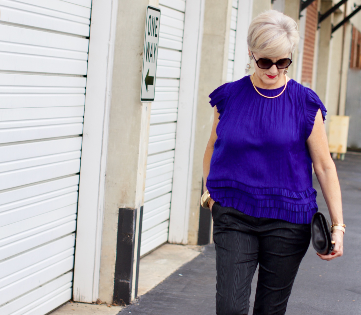 anthropologie top, dvf cigarette pants, ann taylor striped sandals