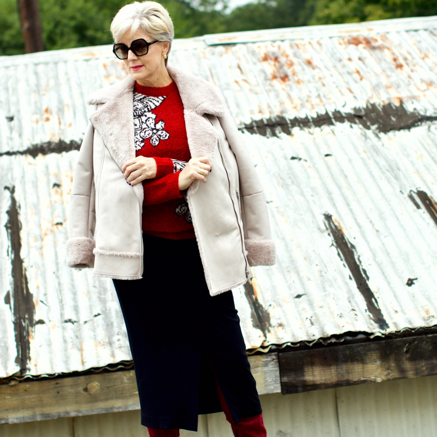 sweters and skirts and coats