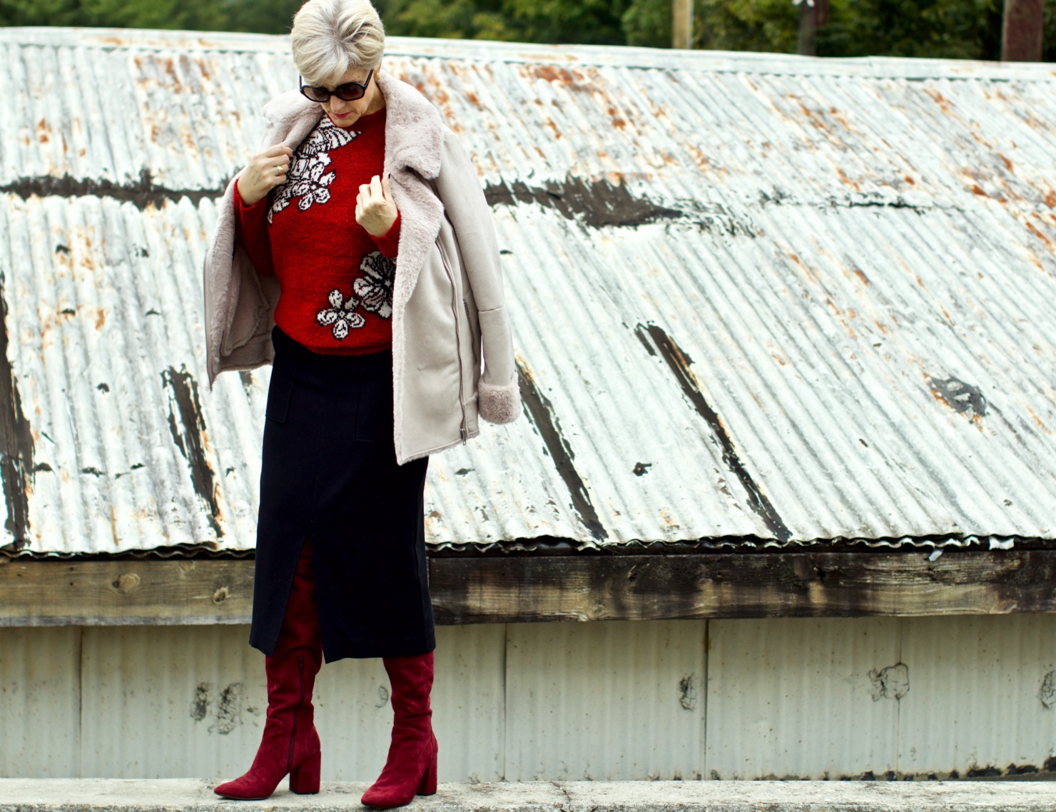 sweters and skirts and coats