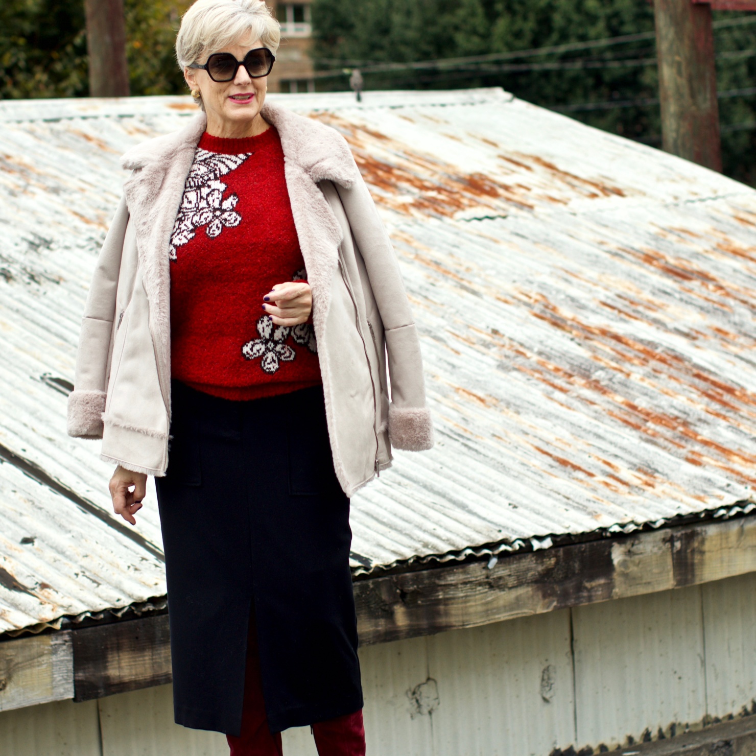 sweters and skirts and coats