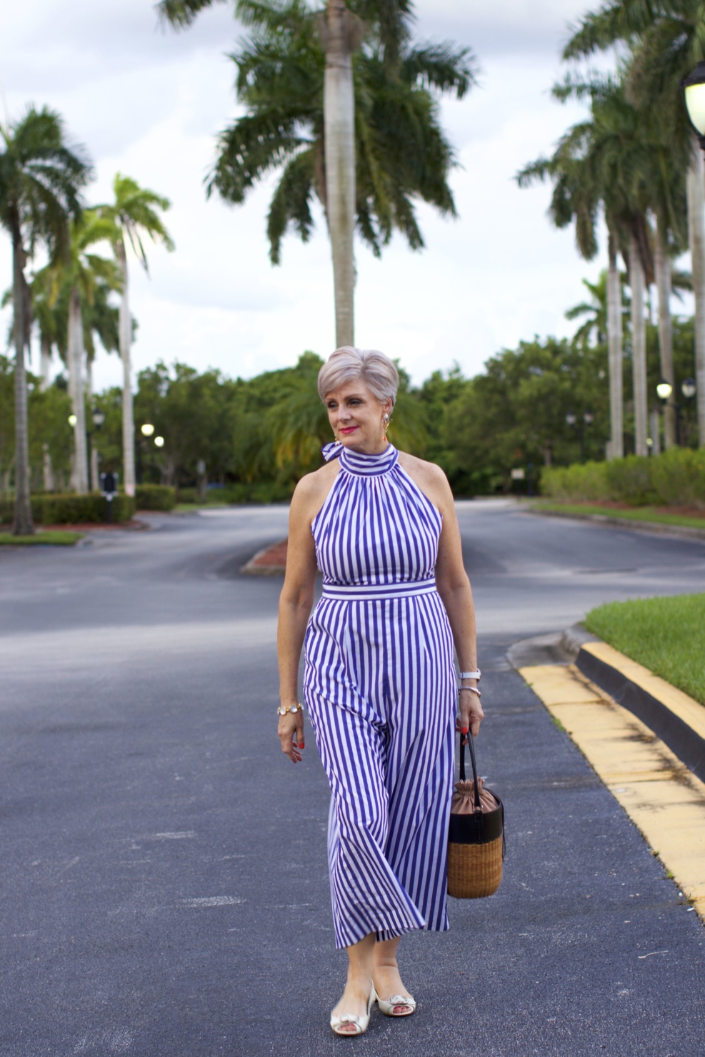 stripe jumpsuit