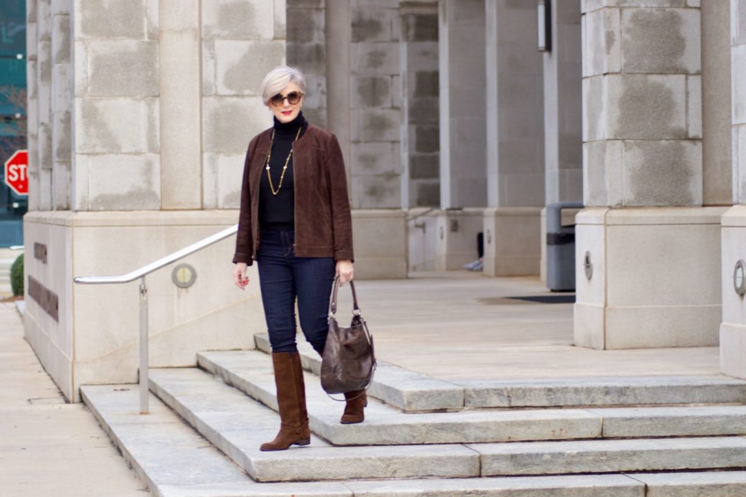 how to wear the classics suede boots Style at a Certain Age