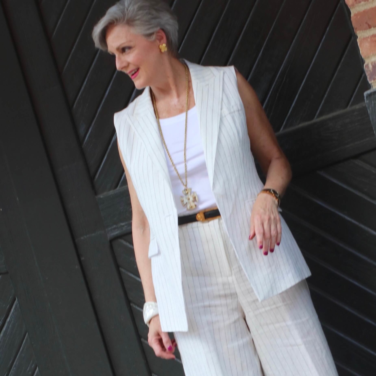 lafayette linen pinstripe vest and pants
