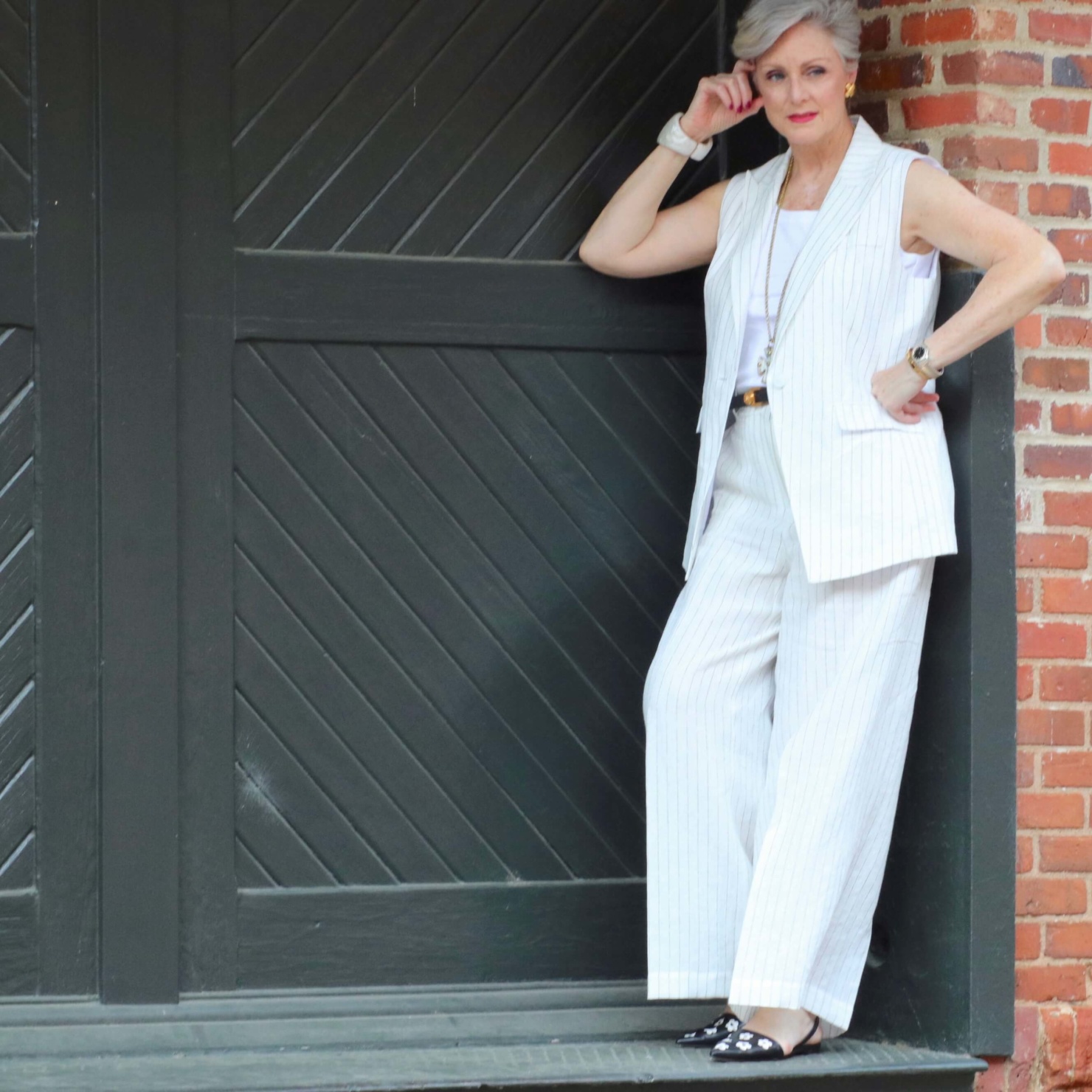 lafayette linen pinstripe vest and pants