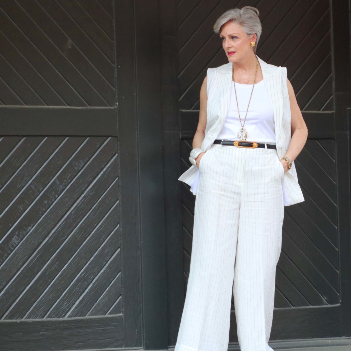 lafayette linen pinstripe vest and pants