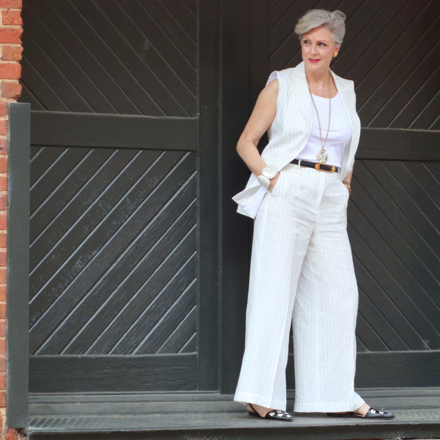lafayette linen pinstripe vest and pants