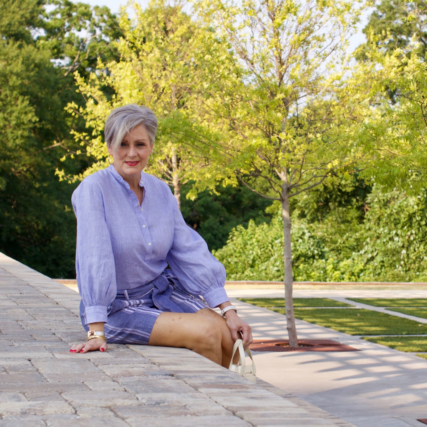 lightweight linen shirt and shorts