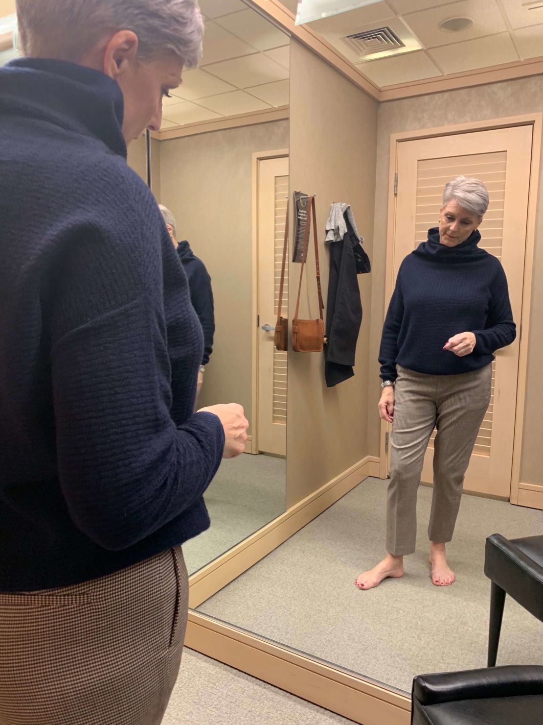 nordstrom signature cashmere sweater and check pants