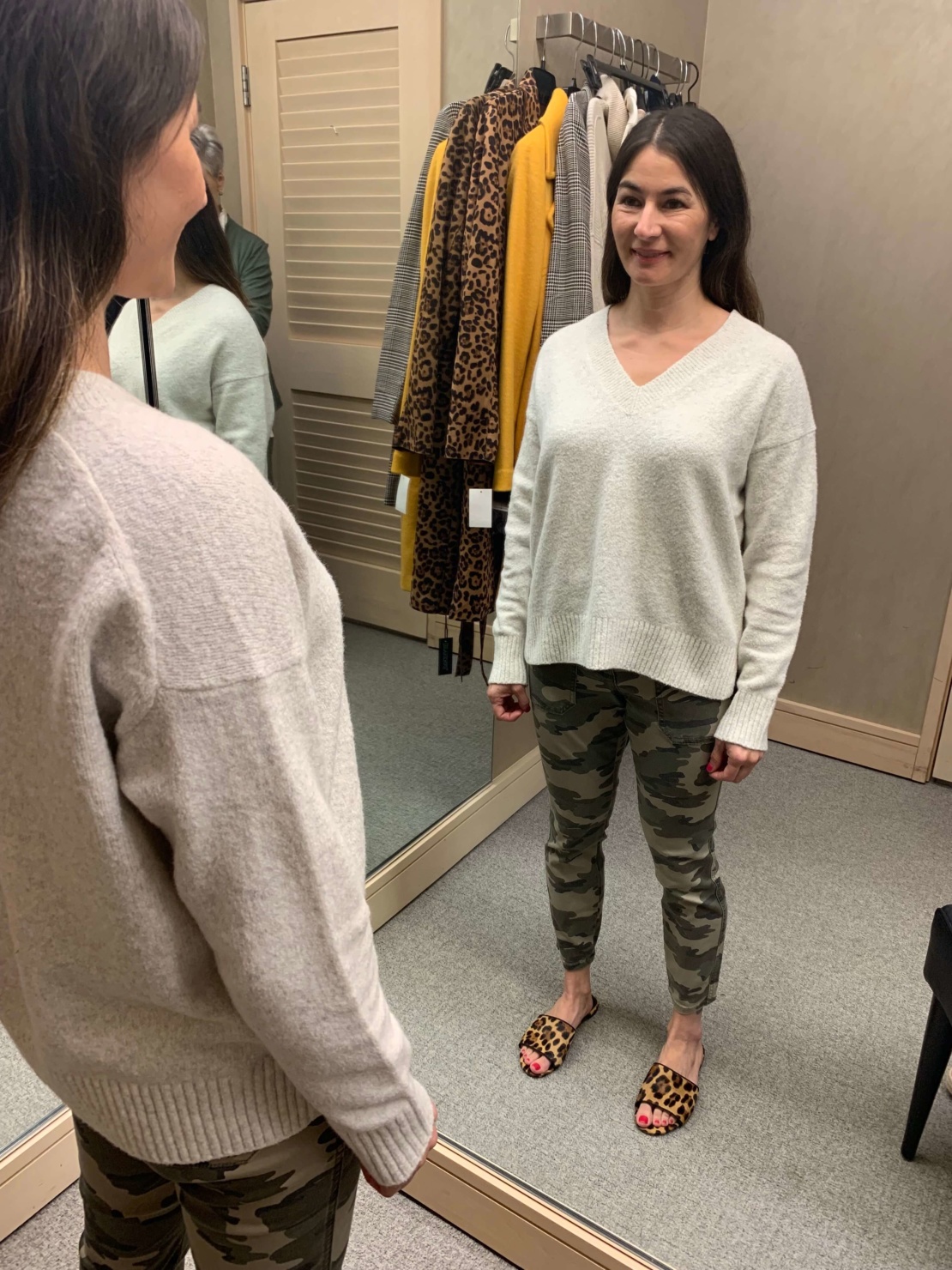 vince cashmere sweater calson camouflage pants