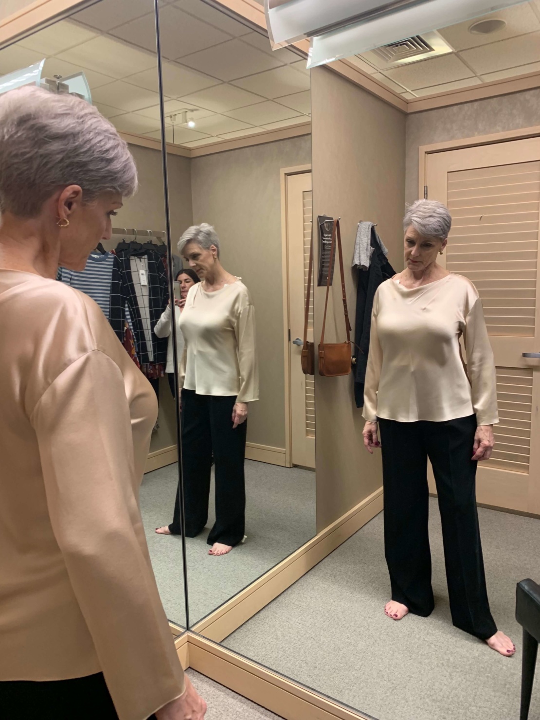 vince blouse and black pants
