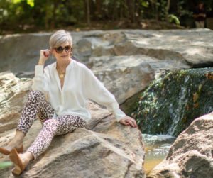 leopard jeans that transition from summer to fall