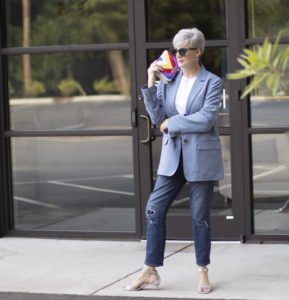 blue linen blazer