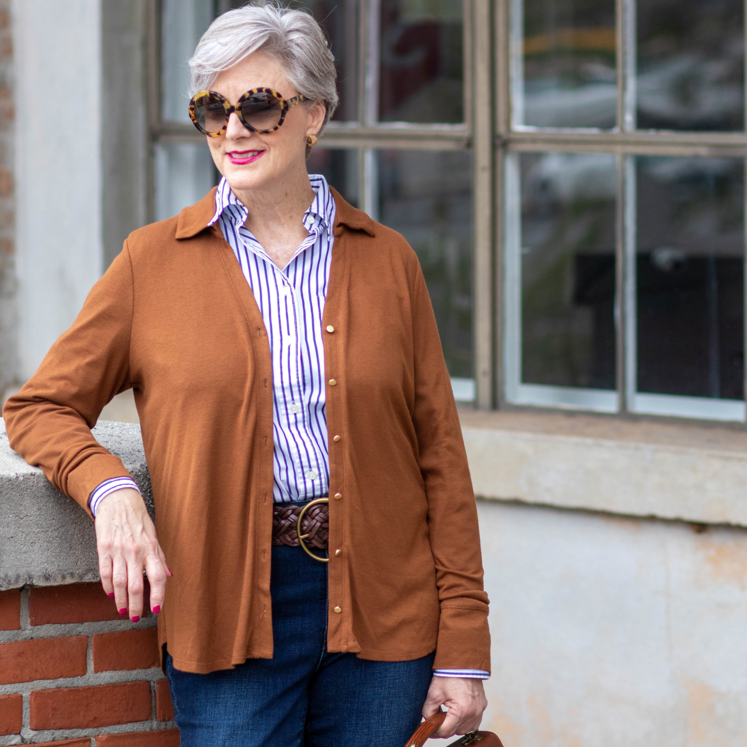 worthington button front blouse