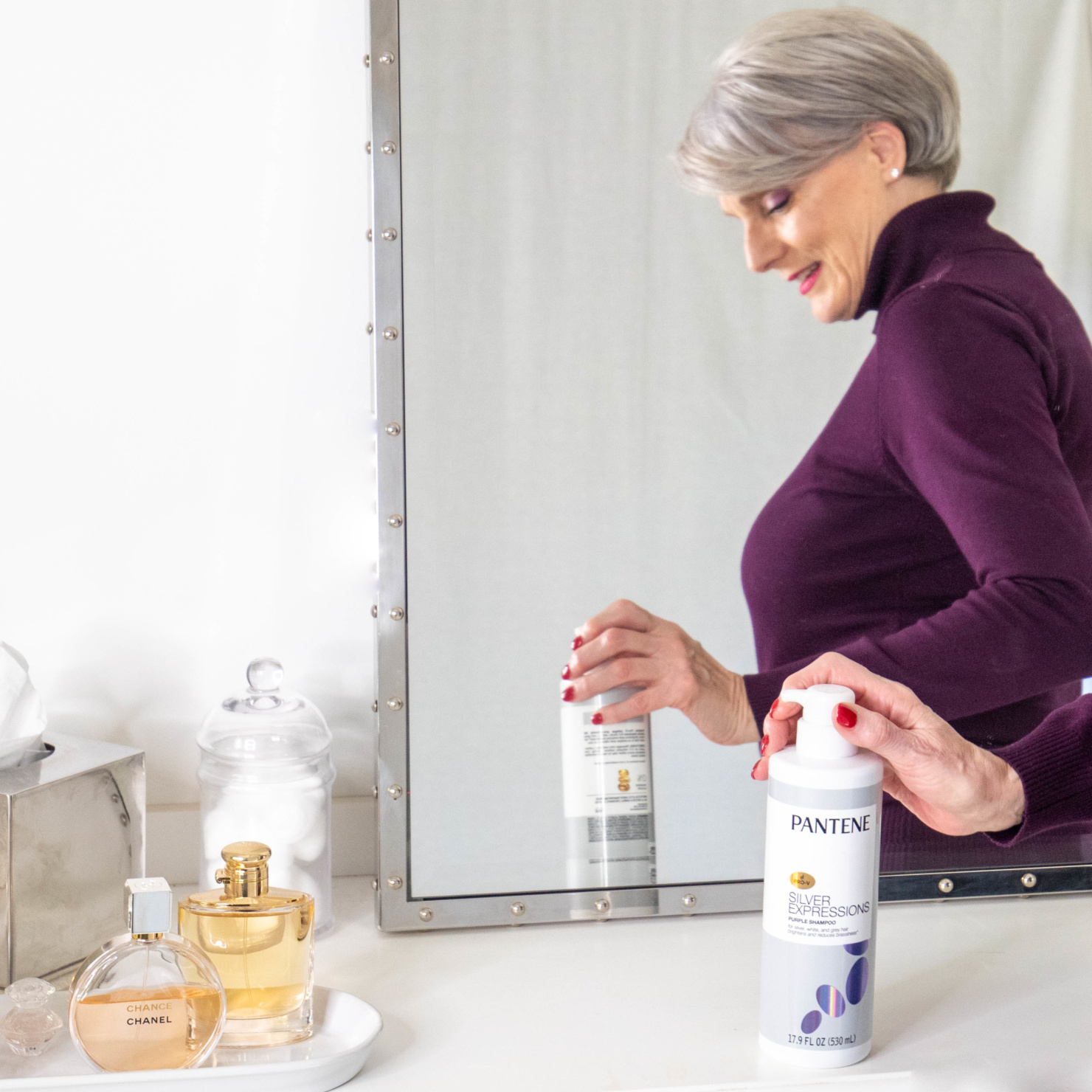 silver hair with Pantene