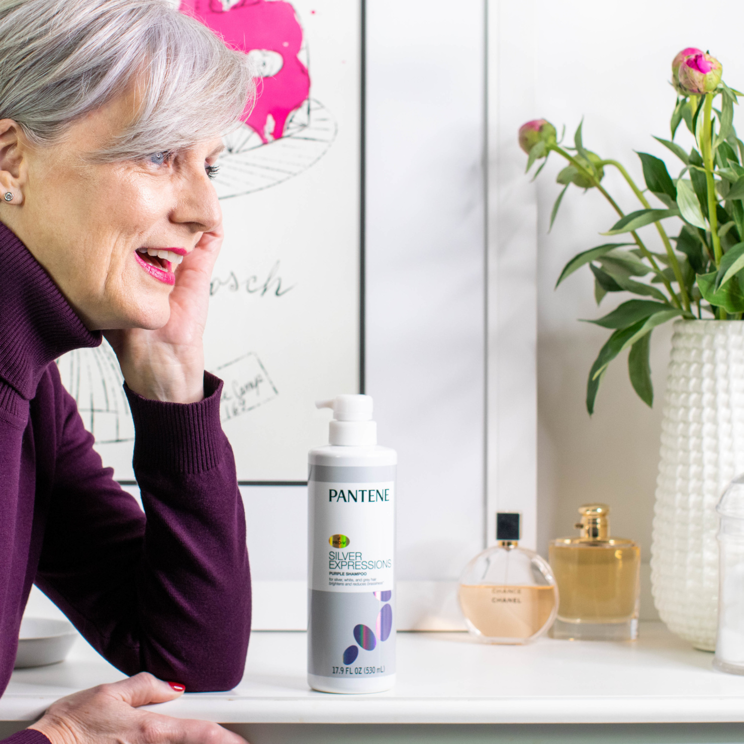 silver hair with Pantene