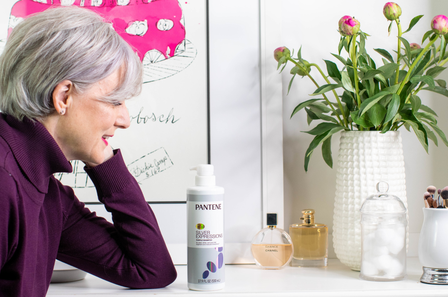 silver hair with Pantene