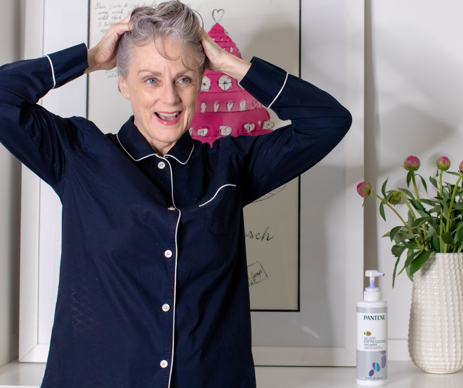 silver hair with Pantene