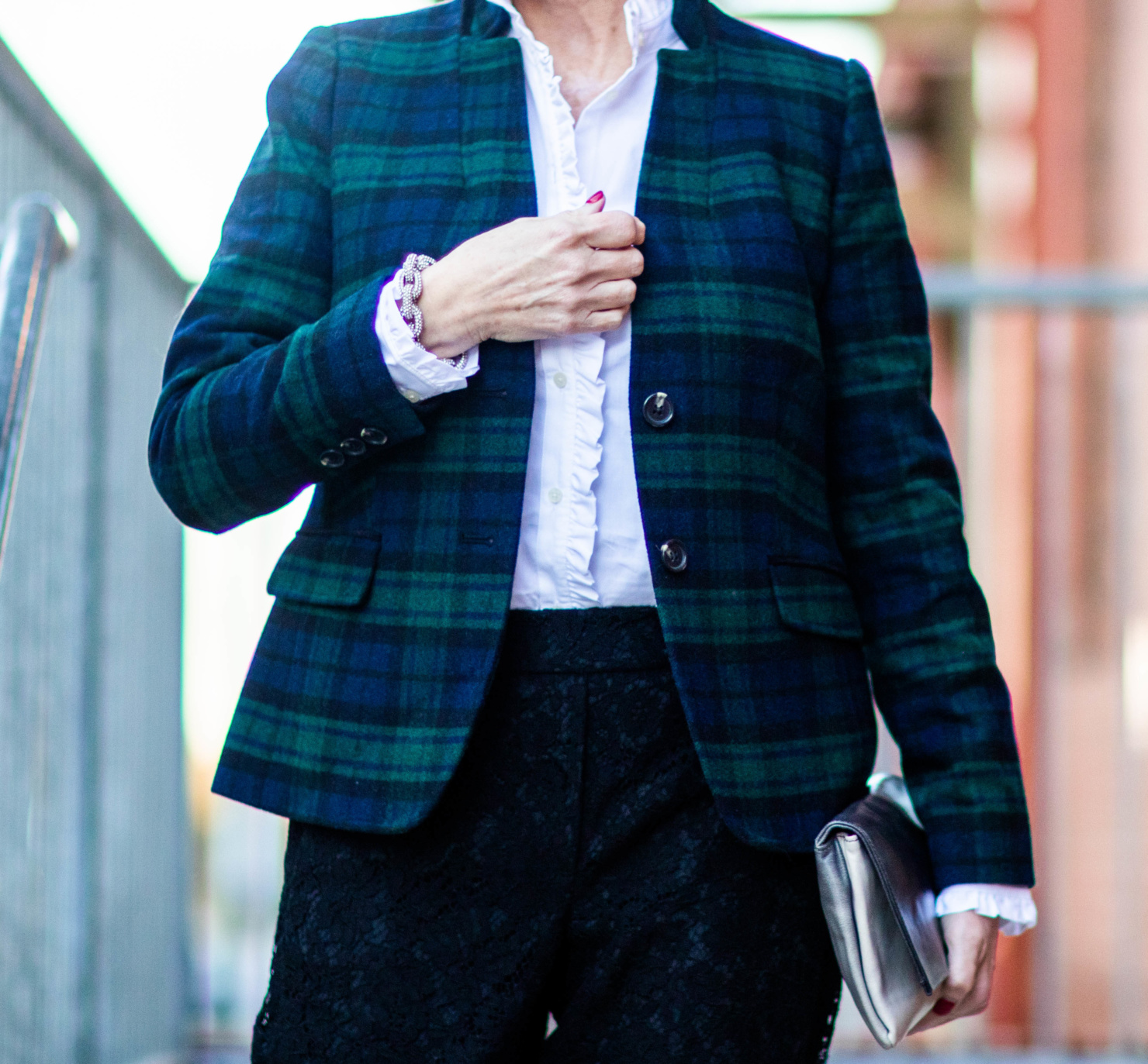 blackwatch plaid and lace pants