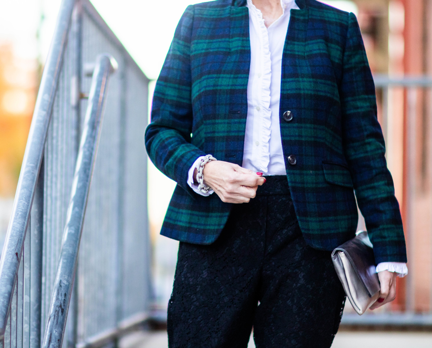 blackwatch plaid and lace pants